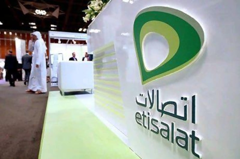 Growth of Etisalat’s international operations proved a major boost, the company said. Pawan Singh / The National