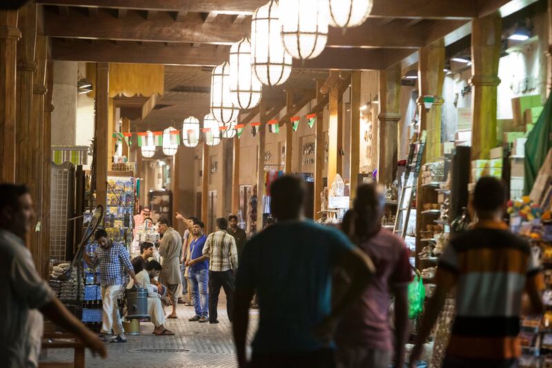 DUBAI, UNITED ARAB EMIRATES, 15 JULY 2015. As the Holy Month of Ramadan draws to a close shoppers and vendors in the Gold and Spice Souk area of Deira in Dubai prepare for the traditional Eid gift buying before Eid that is set to start on Friday. (Photo: Antonie Robertson/The National) Journalist: Standalone. Section: Natoional *** Local Caption ***  AR_1507_Eid_Deira_Souk-04.JPG