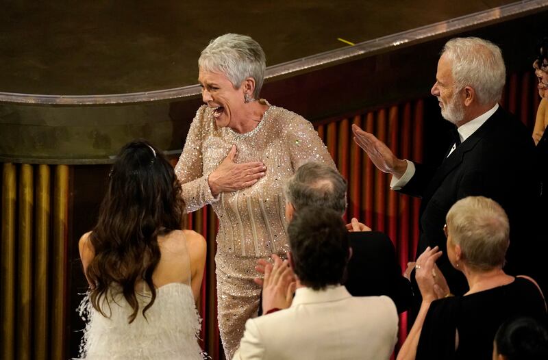 Jamie Lee Curtis won the award for Best Supporting Actress for Everything Everywhere All at Once. AP