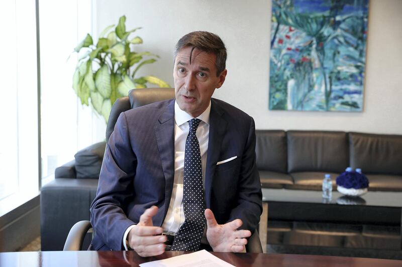 DUBAI, UNITED ARAB EMIRATES , Nov 28 – 2019 :- Tristan de Boysson, CEO of Amanat Holding during the interview at his office in the Emirates Towers in Dubai. ( Pawan Singh / The National )  For Business. Story by Fareed