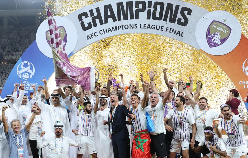 Al Ain players, coaches and fans are basking in the glow of a hard-fought win. EPA