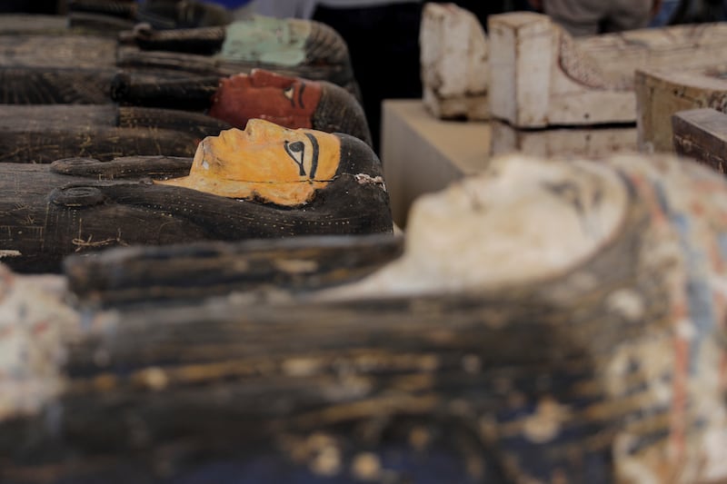 The newly discovered burial site is near Egypt's Saqqara necropolis, in Giza governorate. Reuters