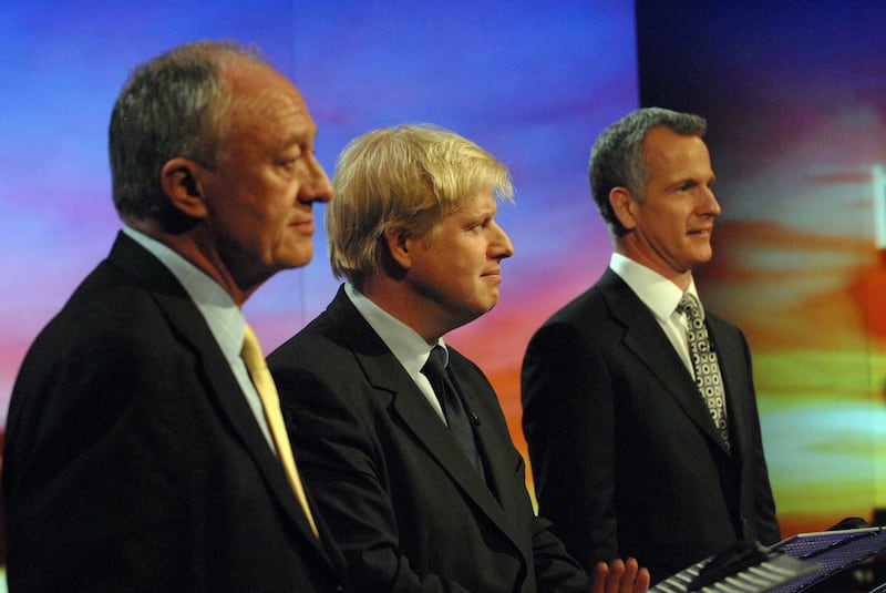 The candidates to be mayor of London; Labour's Ken Livingstone, Conservative Boris Johnson and Liberal Democrat Brian Paddick, being questioned on BBC's 'Newsnight' programme in April 2008. Getty Images