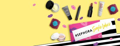 The contents of the complimentary Single Ladies Day box from Sephora. Courtesy Sephora 