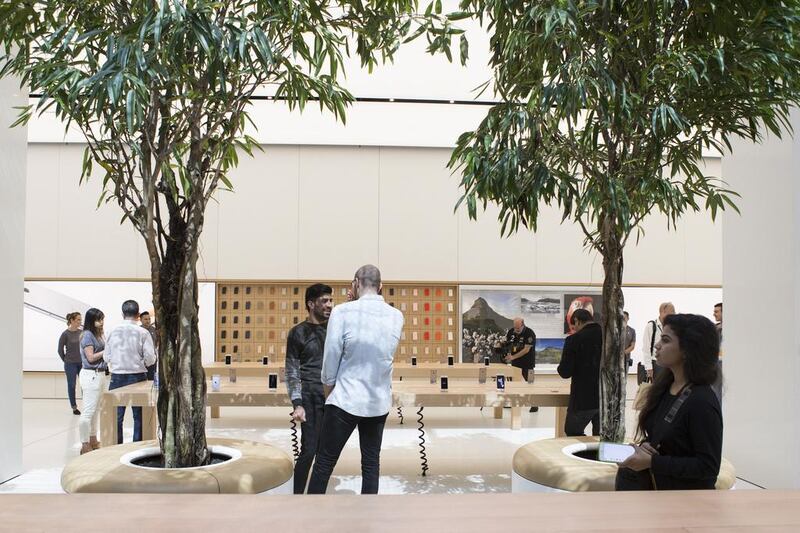 Curiously, the Apple Store at Mall of the Emirates in Dubai has 10 trees in it. Reem Mohammed / The National