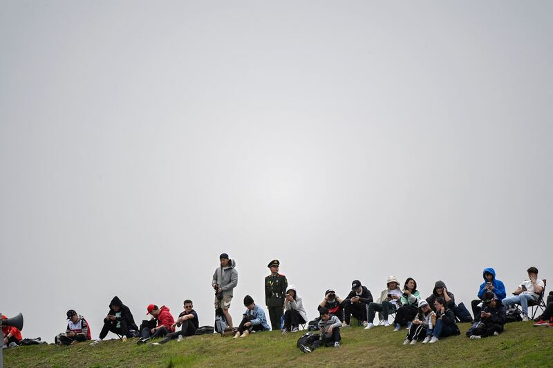 A hilltop view for the first practice session for the Formula One Chinese Grand Prix at Shanghai International Circuit. AFP