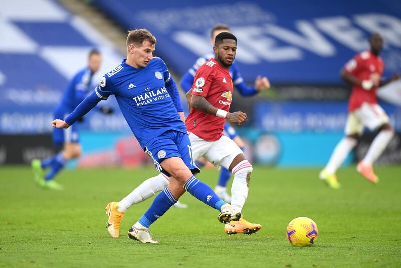 Marc Albrighton - 6: Good pass over top of United defence for Vardy early on but striker caught offside. Generally wasn’t given any time on the ball by United - and Shaw in particular - to produce his usual early balls into box. Getty