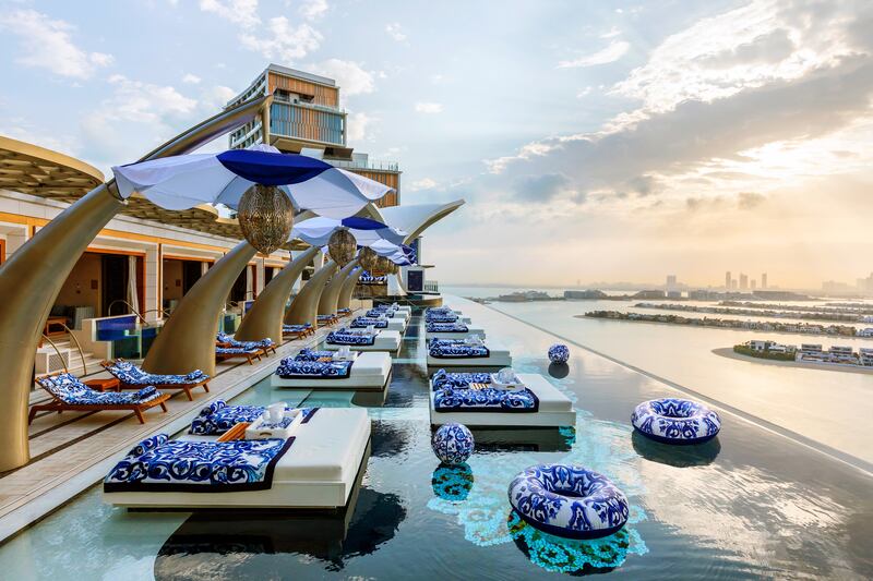 The Cloud 22 sky pool has been transformed into a stylish venue by Dolce&Gabbana. Photo: Ounass