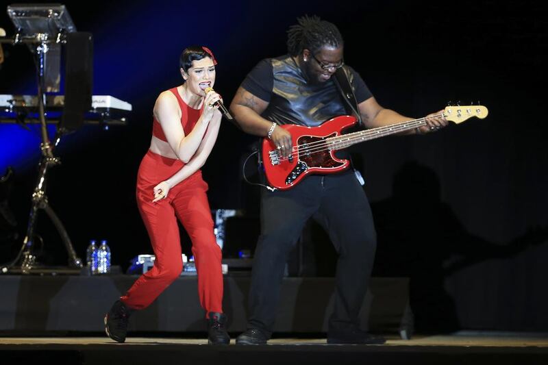 DUBAI, UAE. February 13, 2014 - English singer songwriter Jessie J performs at RedfestDXB at the Dubai Media City Amphitheathre in Dubai, February 13, 2014.  (Photo by: Sarah Dea/The National, Story by: Saeed Saeed, Arts and Life)