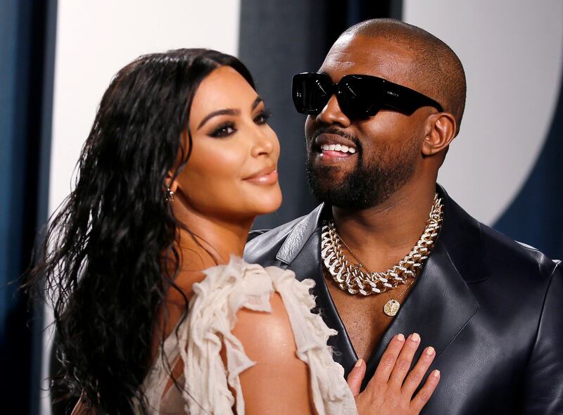 FILE PHOTO: Kim Kardashian and Kanye West attend the Vanity Fair Oscar party in Beverly Hills during the 92nd Academy Awards, in Los Angeles, California, U. S. , February 9, 2020.      REUTERS / Danny Moloshok / File Photo