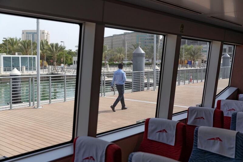 Dubai & Sharjah, United Arab Emirates - July 28, 2019: New Dubai-Sharjah commuter ferry is launched. Aquarium Marine Station in Sharjah. Sunday the 28th of July 2019. Chris Whiteoak / The National