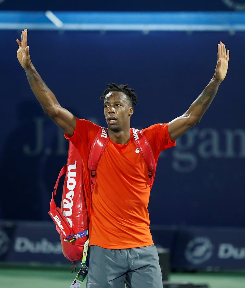 Gael Monfils acknowledges the crowd in defeat. EPA