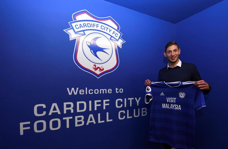 CARDIFF, WALES - JANUARY 18: Emiliano Sala on January 18, 2019 in Cardiff, Wales. (Photo by Cardiff City FC/Getty Images)