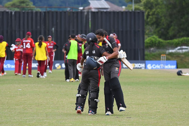 22 June 2022. Beat Qatar by 153 runs at the ACC Women’s T20 Championship in Kuala Lumpur. Esha Oza hit her second century of the sequence as the national team overpowered their Gulf neighbours. Courtesy Malaysia Cricket