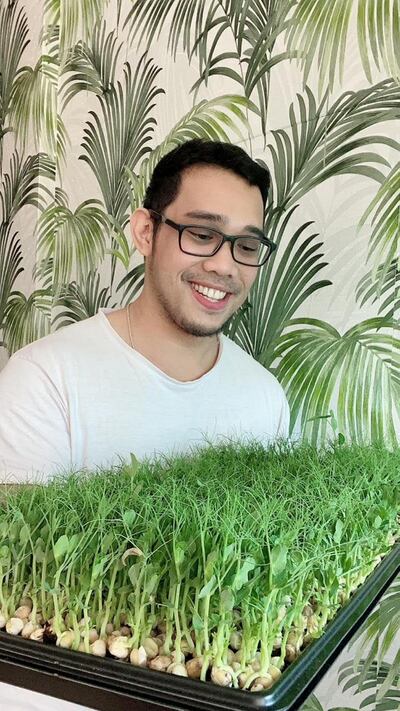 Jay Menorca began growing immunity-boosting micro-greens when his housemate tested positive for Covid-19.