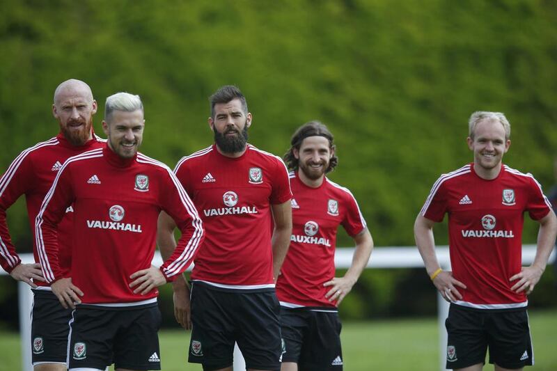 Wales’ players during training. REUTERS/Stephane Mahe