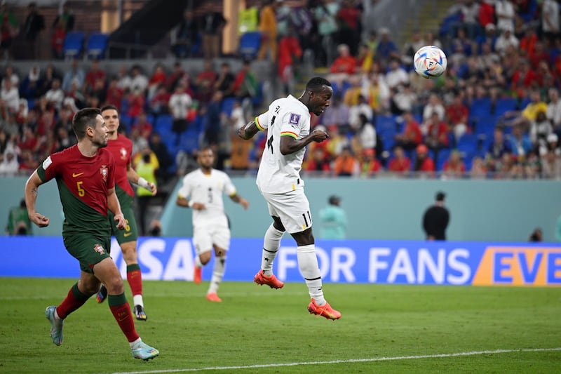  Osman Bukari scores Ghana's second goal. Getty