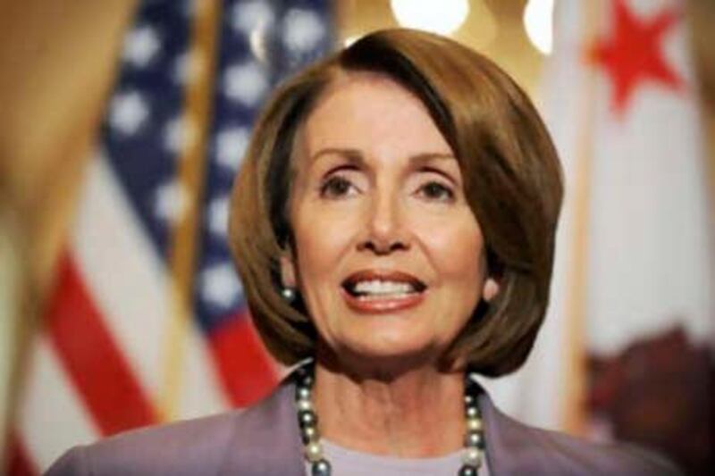 U.S. House Speaker Nancy Pelosi (D-CA) holds a news conference about the current financial crisis in her offices at the U.S. Capitol in Washington, September 26, 2008.  REUTERS/Jonathan Ernst   (UNITED STATES) *** Local Caption ***  WAS932_FINANCIAL-BA_0926_11.JPG