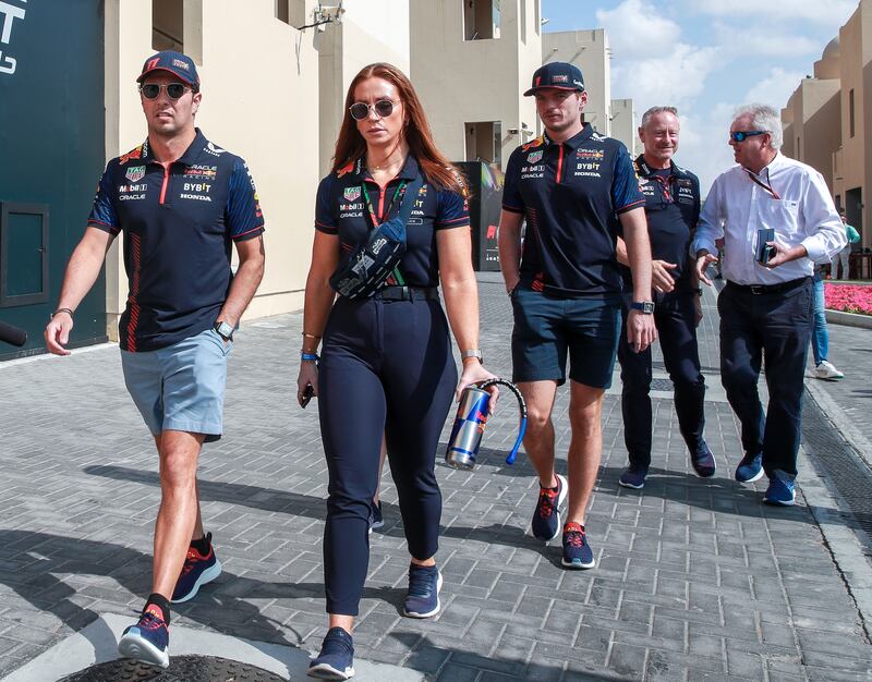 Sergio Perez and Max Verstappen of Red Bull at the Abu Dhabi GP