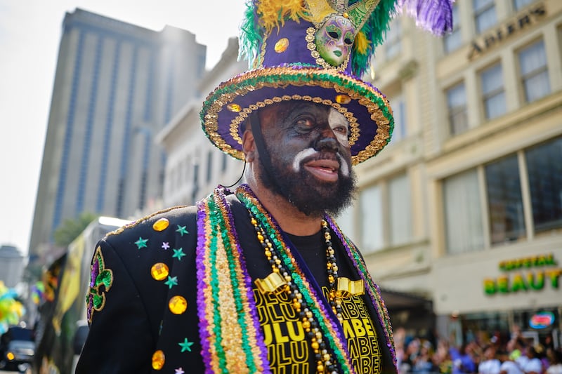 The Krewe of Zulu marches through the streets as a part of Mardi Gras celebrations. EPA