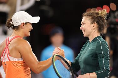 Ashleigh Barty, left, and Simona Halep, right, are confirmed for the 2021 Dubai Duty Free Tennis Championships. Getty Images