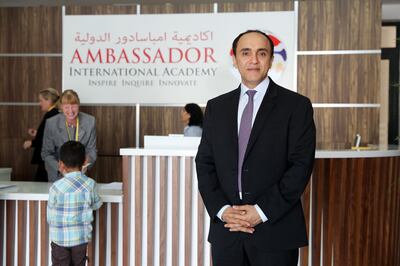 DUBAI ,  UNITED ARAB EMIRATES , SEPTEMBER 11 – 2019 :- Kamal Kalwani , Vice Chairperson at the Ambassador International Academy in Al Khail Gate , Al Quoz  in Dubai. ( Pawan Singh / The National ) For News. Story by Anam