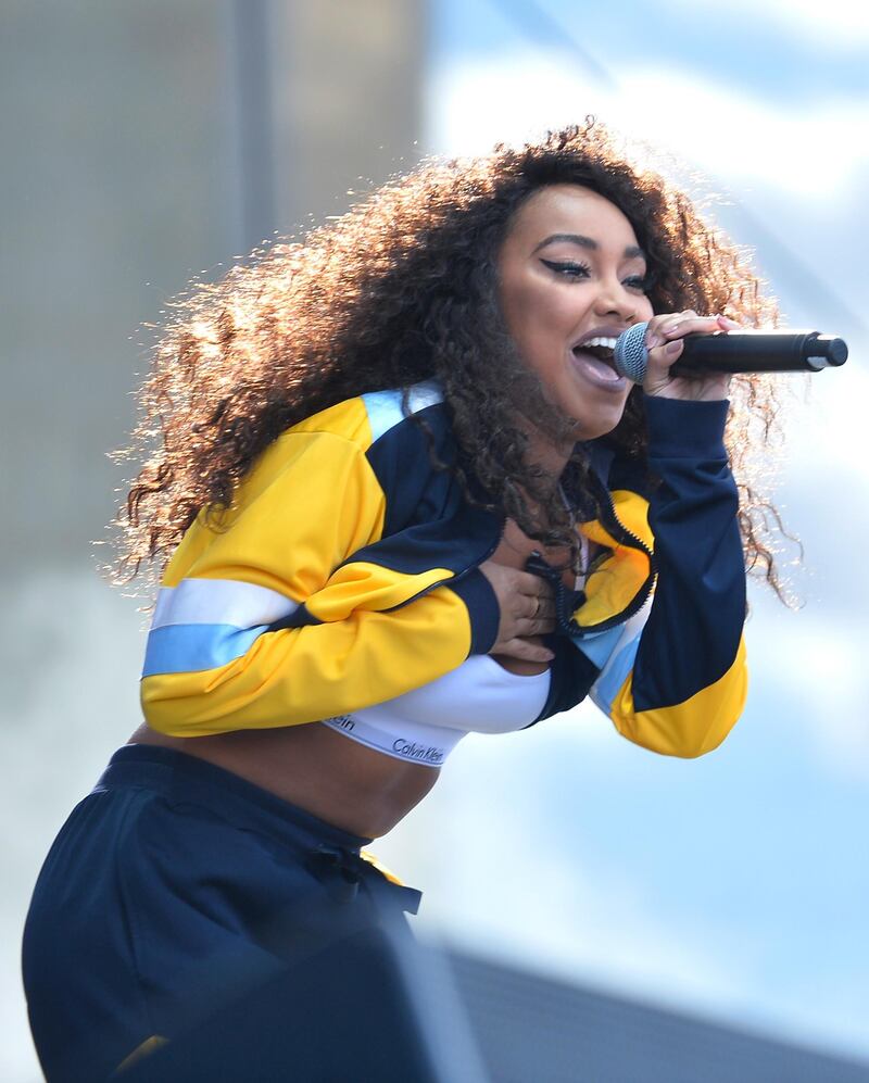 LAS VEGAS, NV - SEPTEMBER 23: Leigh-Anne Pinnock of Little Mix performs onstage during the Daytime Village Presented by Capital One at the 2017 HeartRadio Music Festival at the Las Vegas Village on September 23, 2017 in Las Vegas, Nevada.   Bryan Steffy/Getty Images for iHeartMedia/AFP