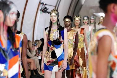 Models walk the runway at Marni during Milan Fashion Week. Getty Images