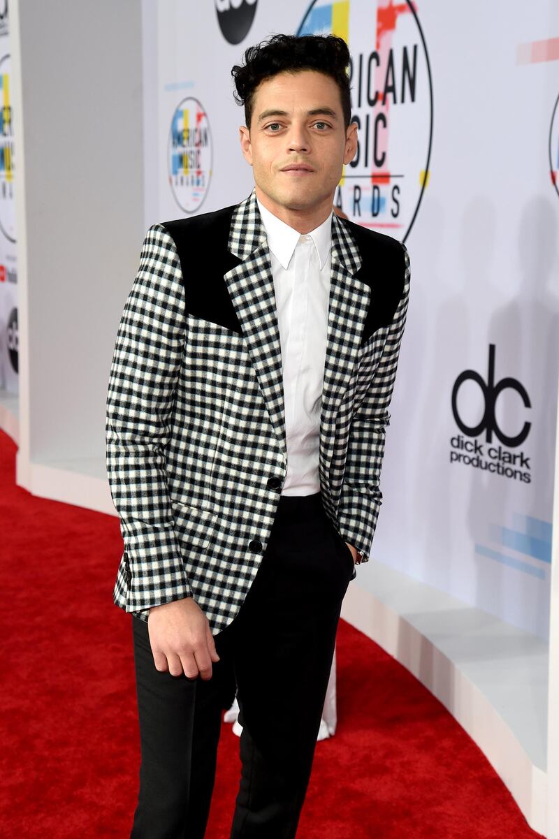 LOS ANGELES, CA - OCTOBER 09:  Rami Malek attends the 2018 American Music Awards at Microsoft Theater on October 9, 2018 in Los Angeles, California.  (Photo by Kevin Mazur/Getty Images For dcp)