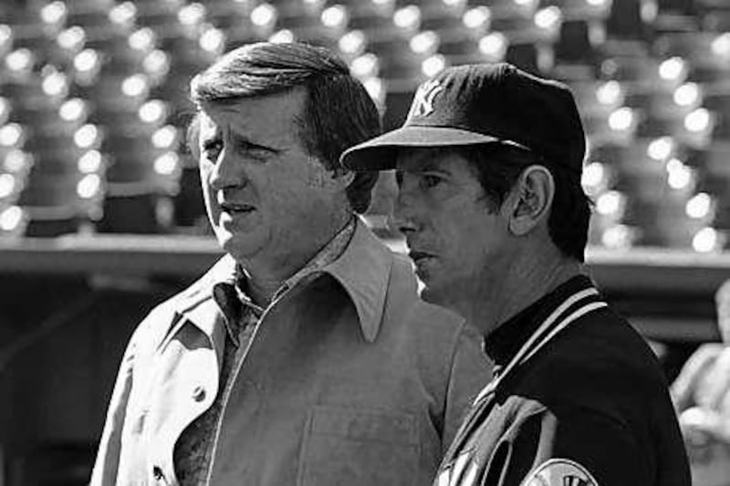 George Steinbrenner, left, hired and fired Billy Martin as Yankees manager five times.