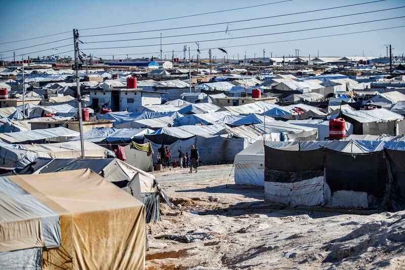 Inhabitants of the camp, in north-east Syria, include relatives of suspected ISIS fighters. AFP