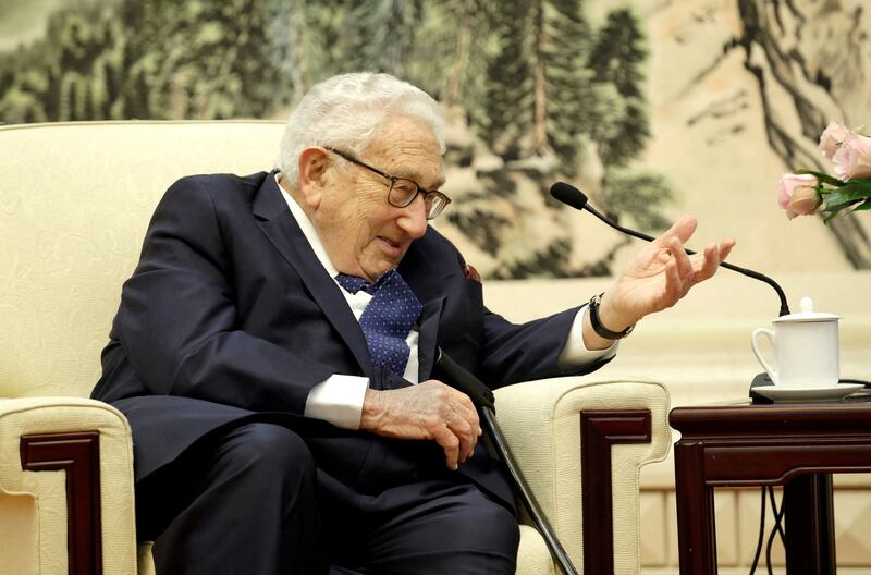 Former US secretary of state Henry Kissinger at the Great Hall of the People in Beijing, China. Reuters