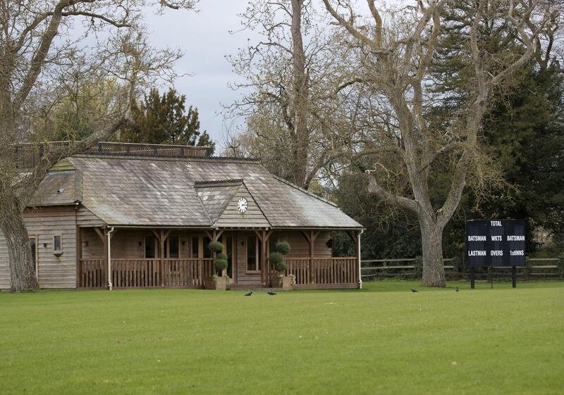 WOOTTON, OXFORDSHIRE, UK. 5th April 2019. The cricket pitch and pavilion of Wootton Place, the estate of businessman Arif Naqvi in the village of Wootton, United Kingdom Stephen Lock for the National . Words: Paul Peachey. 