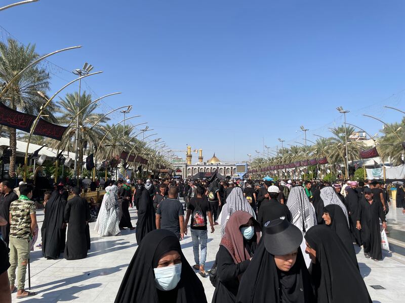 Travel restrictions have eased in Iraq, allowing people to attend the Arbaeen pilgrimage. Sinan Mahmoud / The National