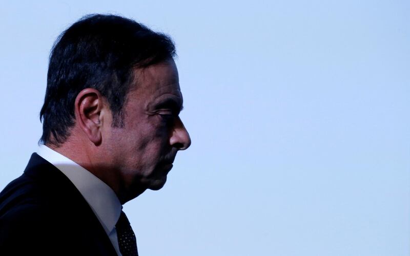FILE PHOTO: Carlos Ghosn, chairman and CEO of the Renault-Nissan-Mitsubishi Alliance, attends the Tomorrow In Motion event on the eve of press day at the Paris Auto Show, in Paris, France, October 1, 2018. Picture taken October 1, 2018. REUTERS/Regis Duvignau/File Photo
