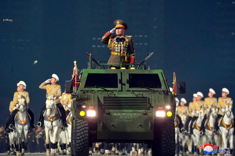 Pak Jong Chon, chief of the General Staff of the Korean People's Army, during a military parade celebrating the 8th Congress of the Workers' Party of Korea (WPK) in Pyongyang. KCNA / AFP