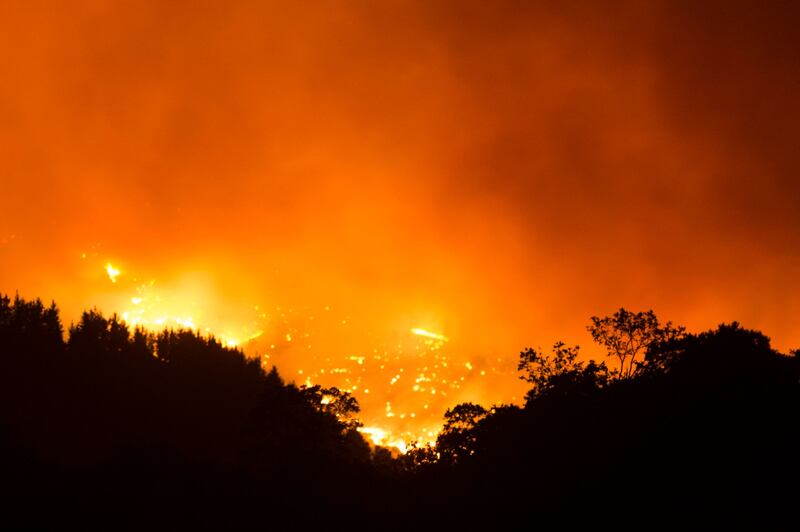 The Sierra Bermeja mountain range on fire. AFP