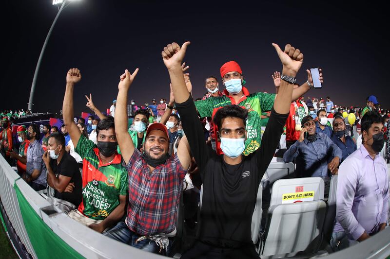 Fans of Bangladesh in Muscat. AFP
