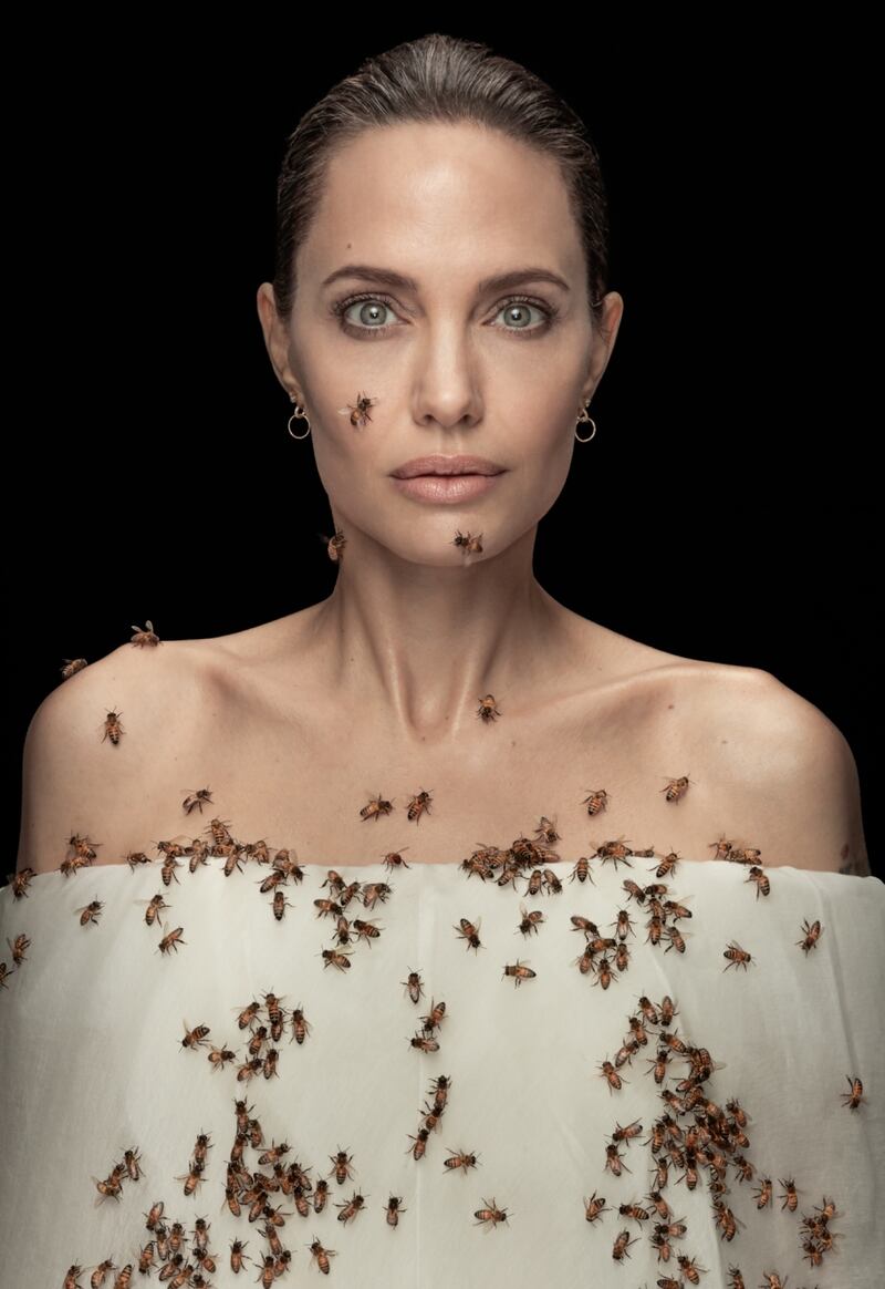 'Angelina Jolie and Bees', by Dan Winters, first place, Fascinating Faces and Characters.