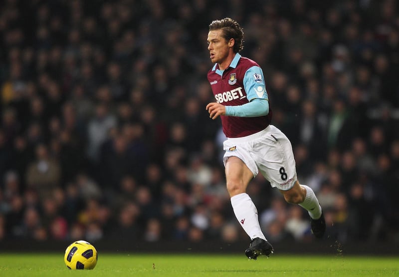 LONDON, ENGLAND - JANUARY 01: Scott Parker of West Ham United in action during the Barclays Premier League match between West Ham United and Wolverhampton Wanderers at the Boleyn Ground on January 1, 2011 in London, England.  (Photo by Dean Mouhtaropoulos/Getty Images)