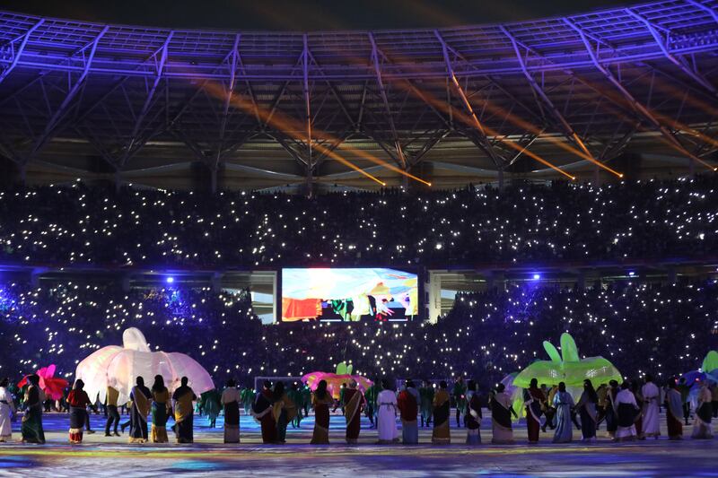 The spectacular Arabian Gulf Cup opening ceremony at Basra International Stadium. The tournament takes place from January 6 to January 19.