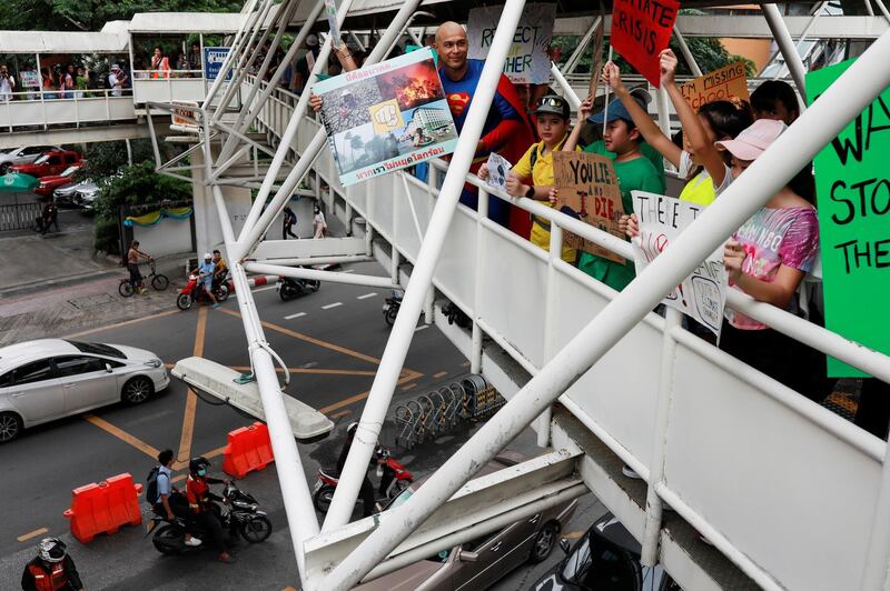 Environmental activists participate in a Global Climate Strike in Bangkok. Reuters