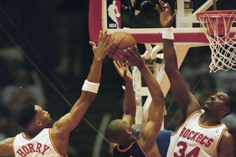 Robert Horry, left, and Hakeem Olajuwon, right were part of a great Rockets side in the 1990s.