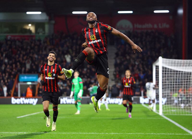 Antoine Semenyo scored Bournemouth's third and fourth goals against Luton to complete the comeback. Reuters