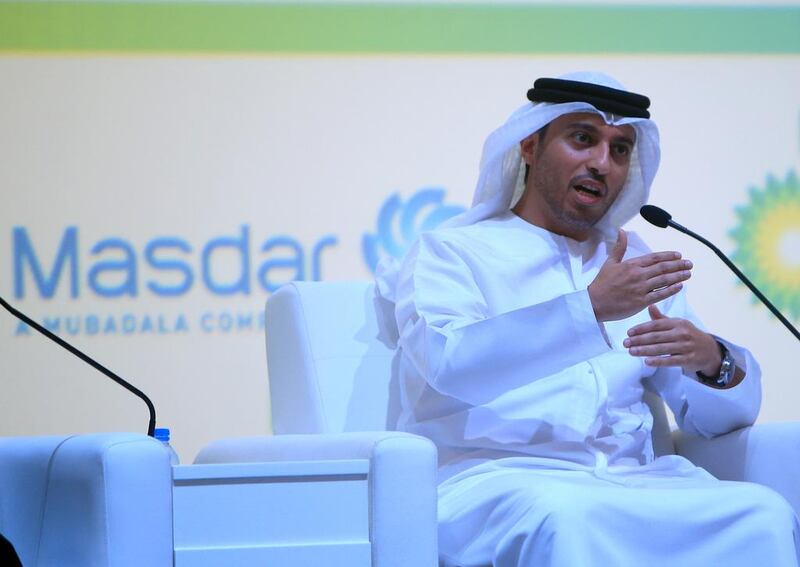 Dr Ahmad Belhoul, head of Masdar, urges everyone to turn climate pledges into tangible projects. Ravindranath K / The National 
