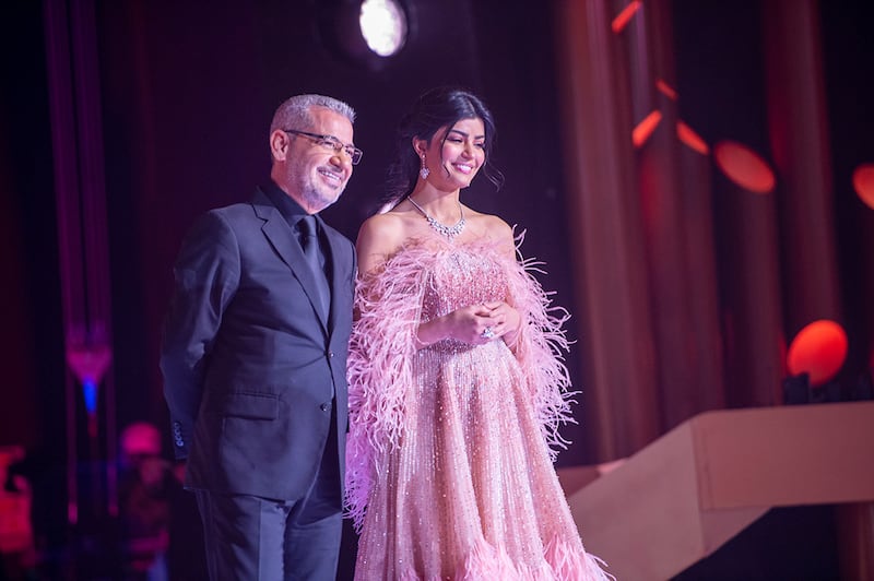 Presenter Mustapha Al Agha and Saudi actress Mila Al Zahrani.