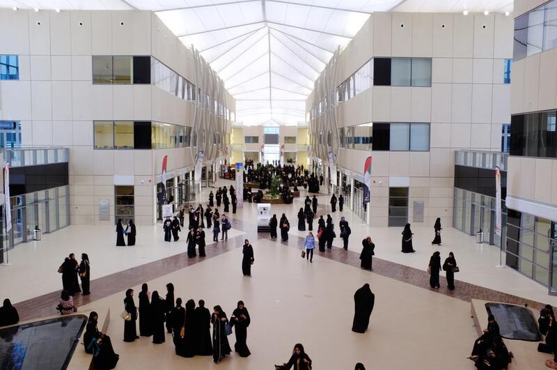 Zayed University must submit a monitoring report but is not in danger of losing its accreditation with the Middle States Commission. Antonie Robertson / The National