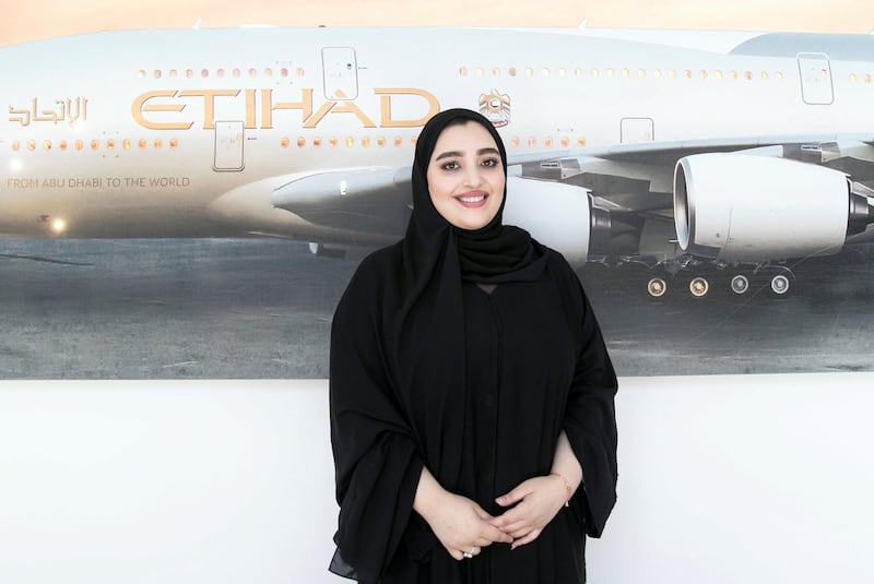 ABU DHABI, UNITED ARAB EMIRATES - AUG 22: 

Alya al Matrooshi, lawyer at Etihad.

Etihad Aviation Group celebrated Emirati Women’s Day 2017 by organizing a panel under the title: “Emirati Women Partners In Giving – Between the Past and Present”, which featured several successful female Emirati Etihad staff who work across the spectrum of our operations, including engineering, legal, flight and airport operations.



(Photo by Reem Mohammed/The National)

Reporter: RAMOLA TALWAR
Section: NA