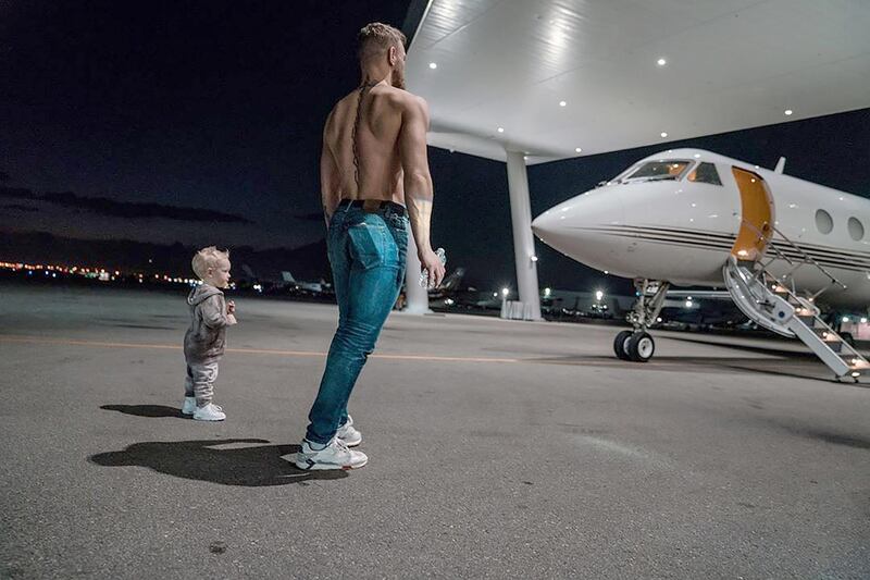 Conor McGregor on his way to a private jet.  Instagram / @thenotoriusmma