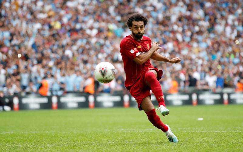 Mohamed Salah steps up to take his penalty during the shootout. Reuters